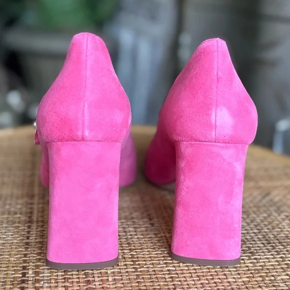 KATE ♠️ SPADE Elegant Pink Suede Mary Jane Heels - Picture 10 of 15